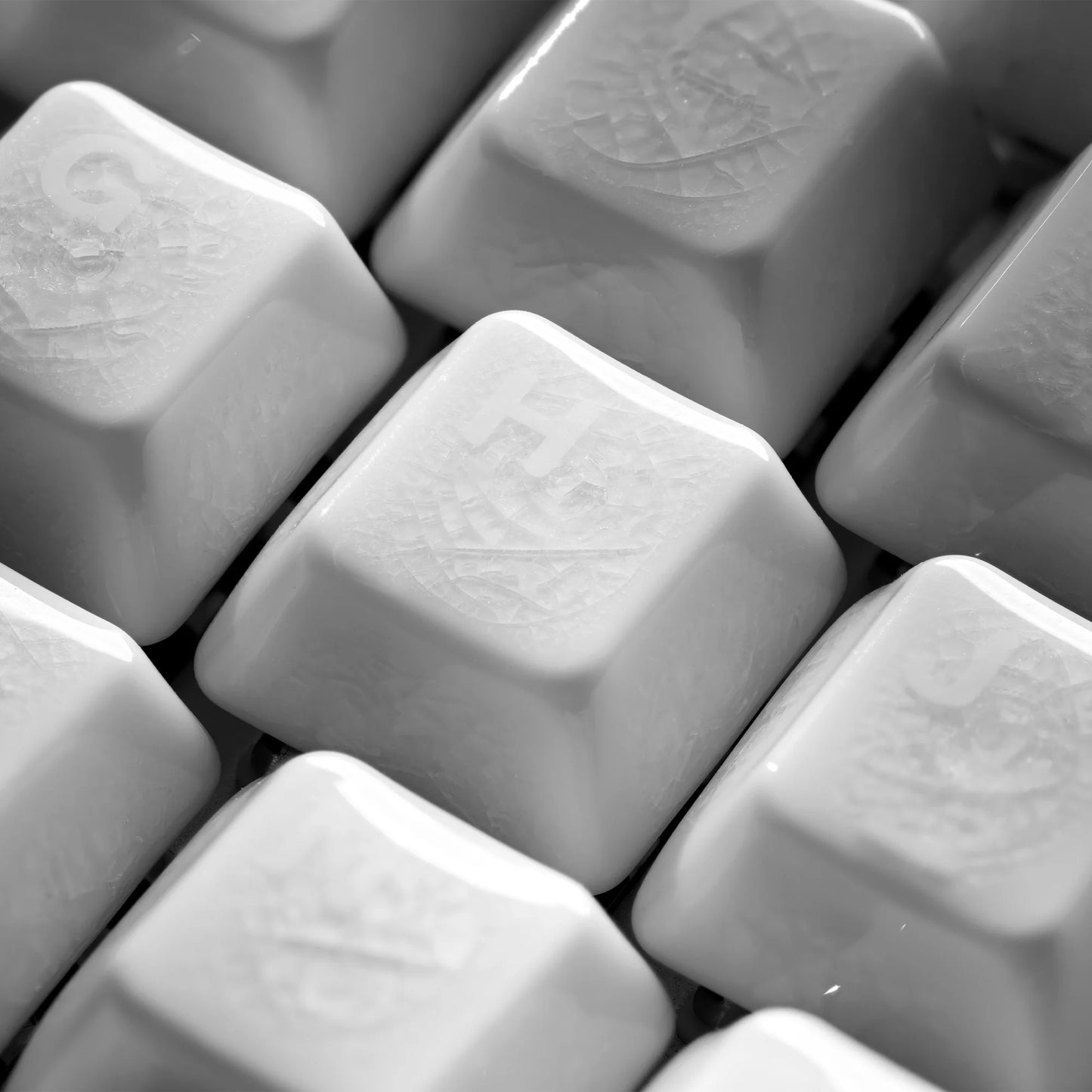XVX White Full Ceramic Keycaps Smooth Surface Cherry Profile for Mechanical Keyboard 120 Keys