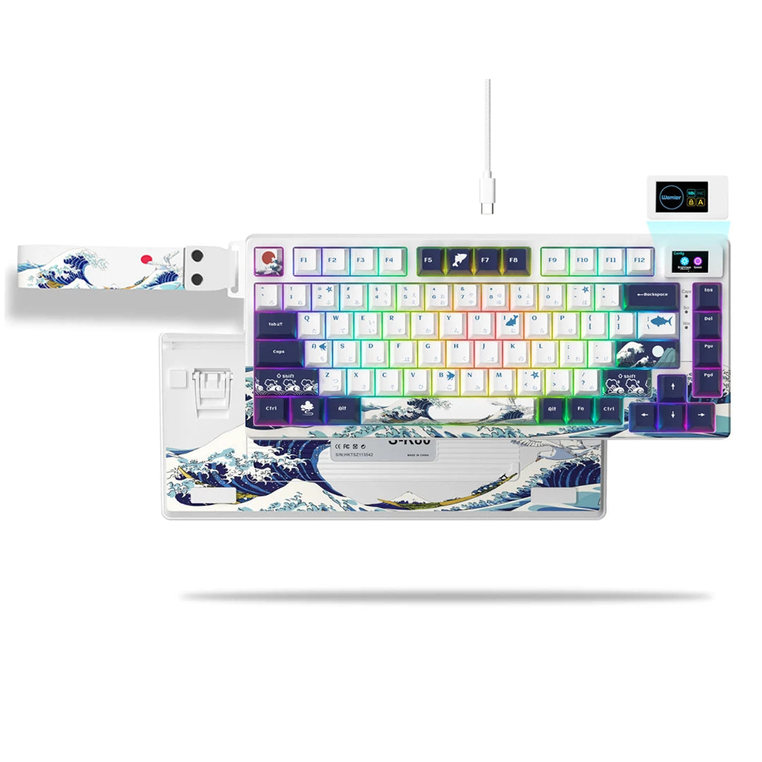 Womier S-K80 Green 75% Keyboard with Color OLED Display Mechanical Gaming Keyboard Hot Swap Keyboard Gasket Mount RGB  Keyboard
