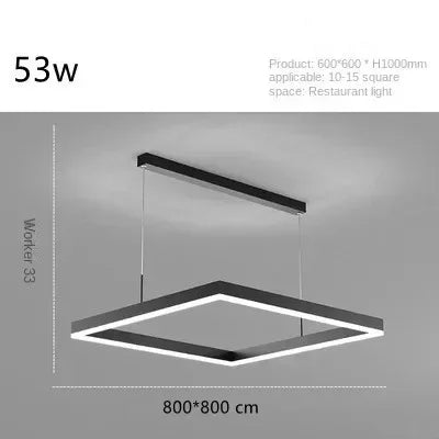 Modern Led Square chandelier Bedroom Table Dining Living Room Kitchen Island Dimmable Pendant lamp Home Decor Lusters Fixture