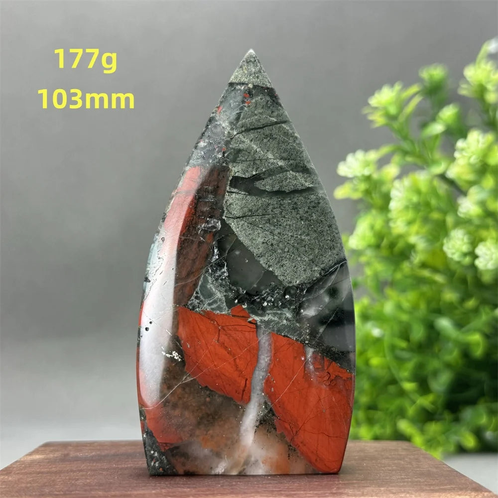 Natural Beautiful Blood Stone Free Form Torch Reiki Healing Energy Spiritual Meditation Witchcraft Exorcism Home Decor