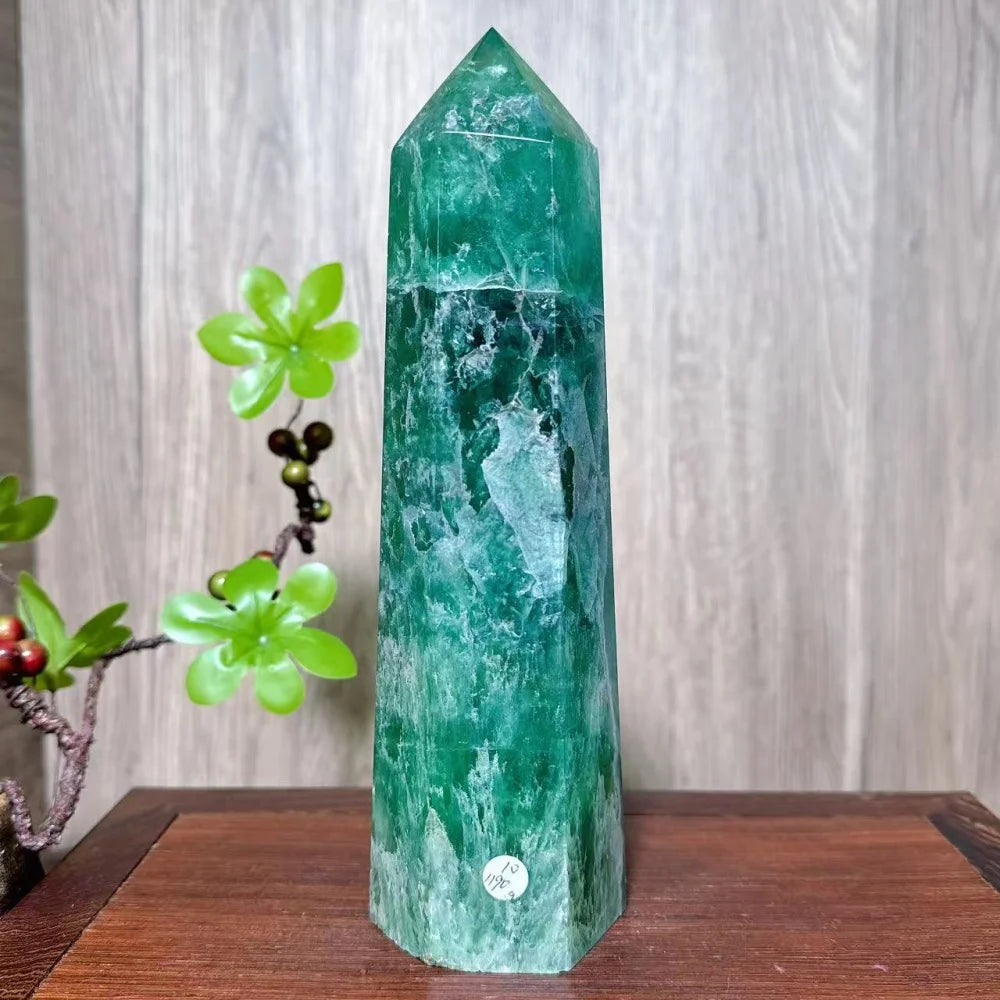 Unique Large Natural Colourful Fluorite Tower Crystal Wand Reiki Healing Mineral Stones Crafts Home Decor Christmas Gifts