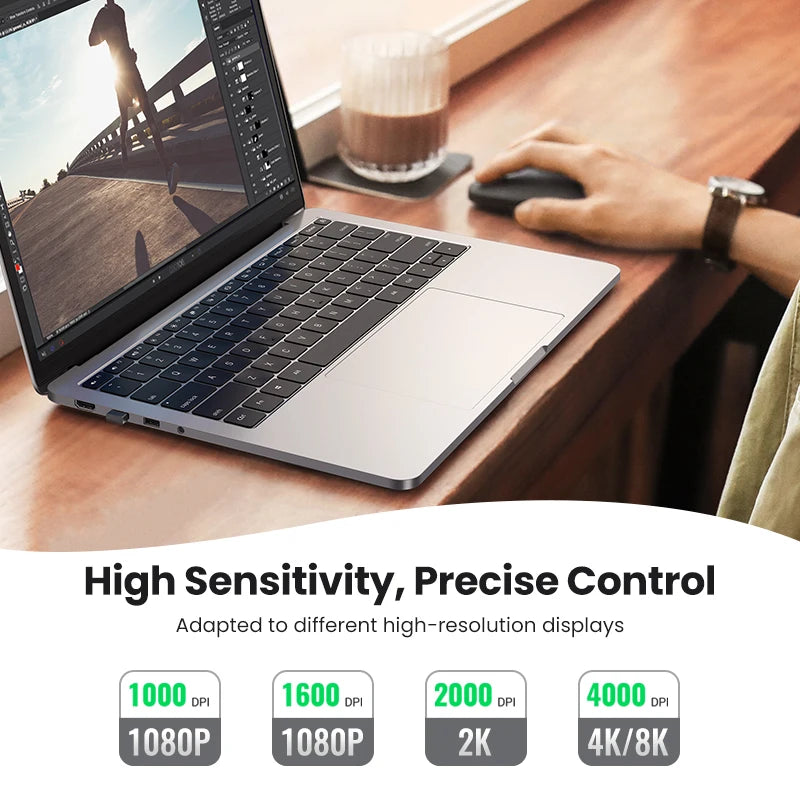 UGREEN Mouse Wireless Bluetooth Silent Mouse 4000 DPI For MacBook Tablet Computer Laptop PC Mice Slim Quiet 2.4G Wireless Mouse
