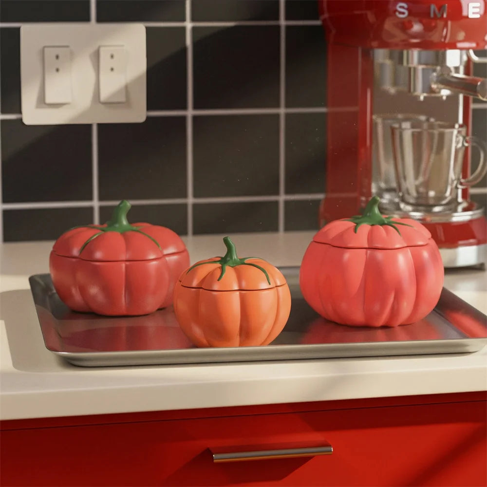 Freshly Picked Tomato Candle Jar Silicone Mould Handmade Candle Vessel Moulds for Concrete Gypsum Jesmonite Home Decor