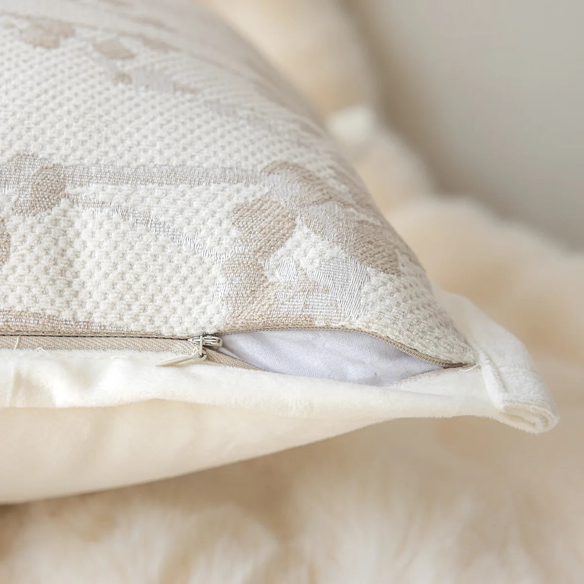 French Cream Style Pillow Covers Decorative Ins Plant Jacquard Cushion Cover 45*45 Home Decor Living Room Decoration Pillowcases