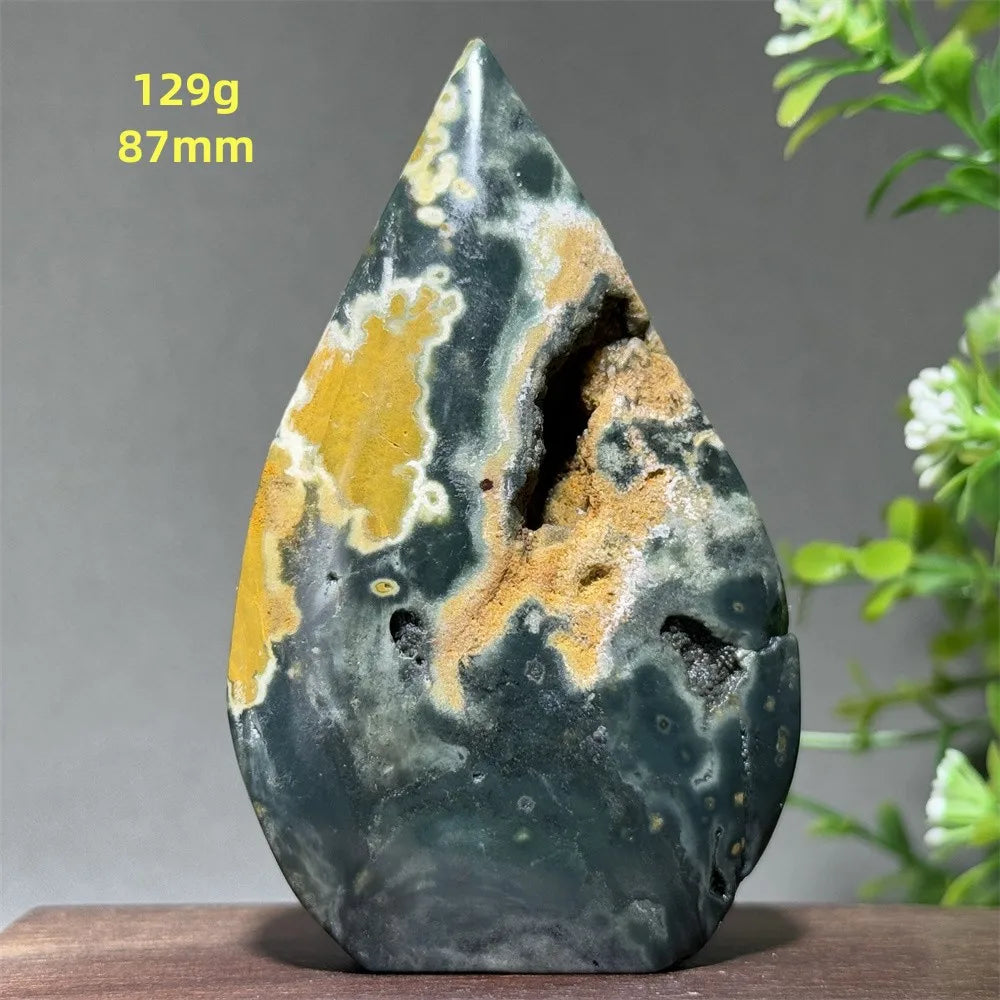 Natural Ancient Ocean Jasper Crystalline Cluster Free Form Torch Mineral Rock Spirit Energy Witchcraft Healing Home Decor Gift