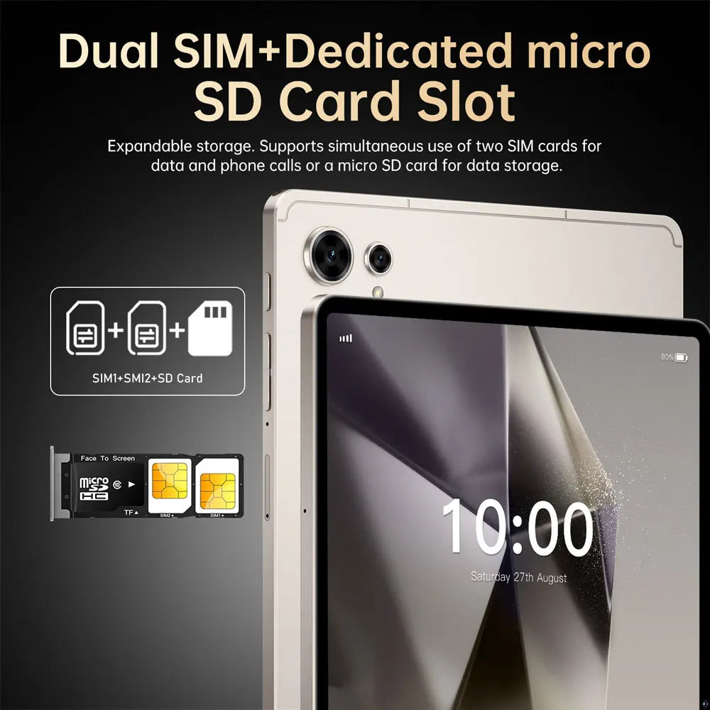 New Pad 7s Pro 22GB+2TB Tablet PC 10.1HD Screen Global Version 10000mAh 5G Dual SIM Card Tablets Android 15 Children's Tab