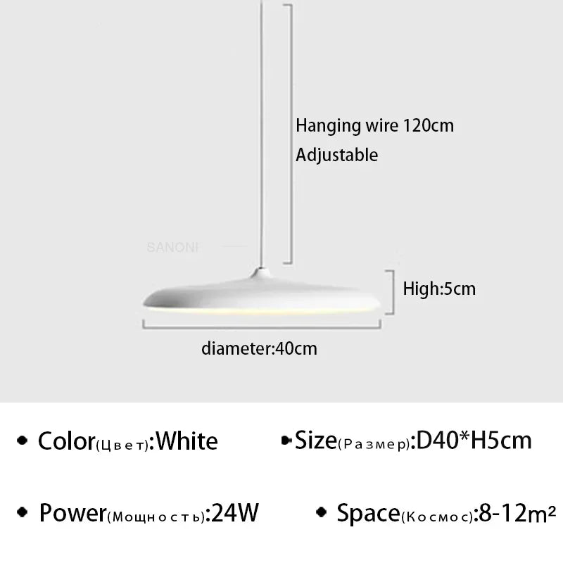 Modern Macaron UFO Led Pendant Lamp Restaurant Kitchen Hotel Table Living Room Round Indoor Chandelier Home Decor Hanging Lamp