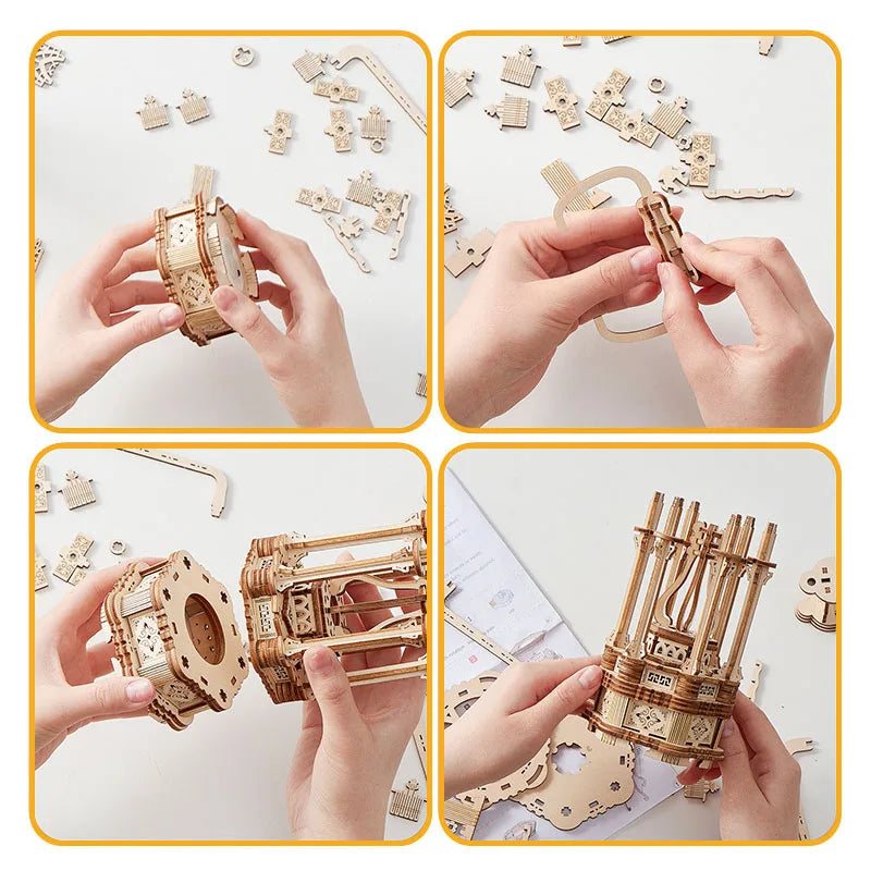 Wooden Ferris Wheel 3D Puzzle - DIY Creative Model, Home Decor, Holiday & Birthday Gift for Kids，Children's Model Puzzle