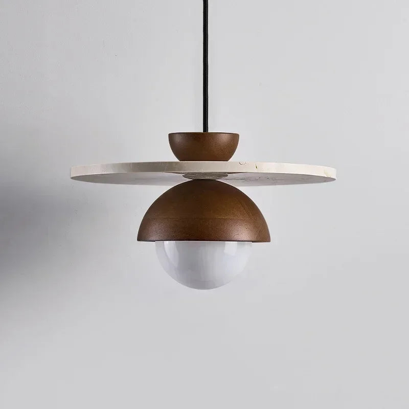 Denmark Creative Led Chandelier Walnut Wood Pendant Light  Hanging Lights Bedside Small Lighting Fixtures Indoor Home Decor