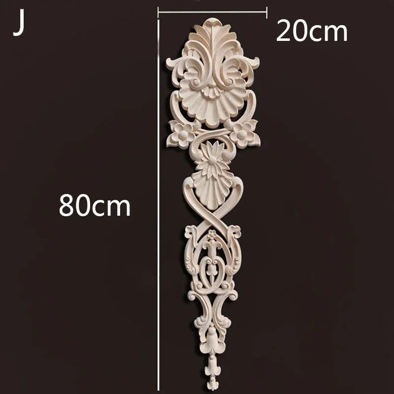 Wooden Furniture Appliques Luxury Living Room Decoration Home Decor Antique Onlays Mouldings Unique Natural Floral Wood Carved