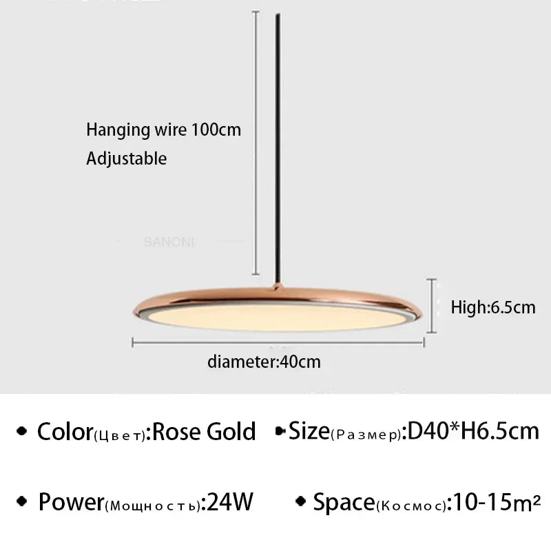 Modern Macaron UFO Led Pendant Lamp Restaurant Kitchen Hotel Table Living Room Round Indoor Chandelier Home Decor Hanging Lamp