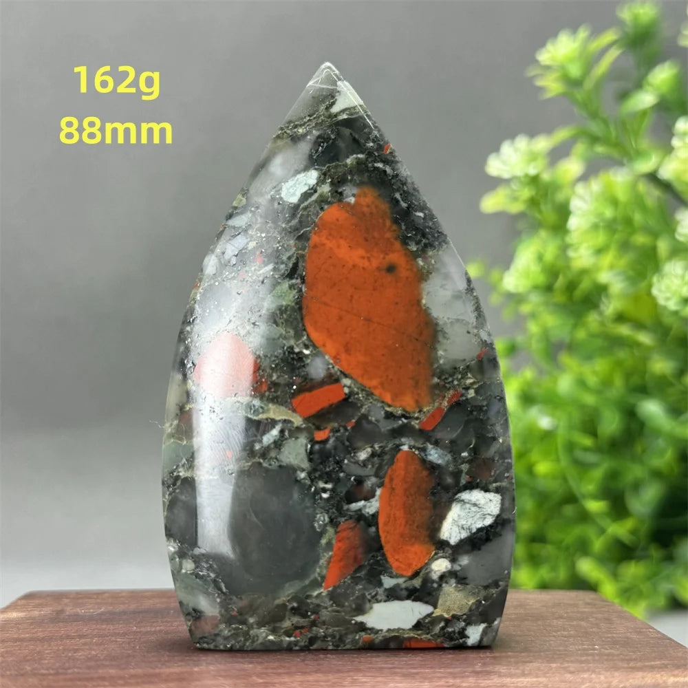 Natural Beautiful Blood Stone Free Form Torch Reiki Healing Energy Spiritual Meditation Witchcraft Exorcism Home Decor