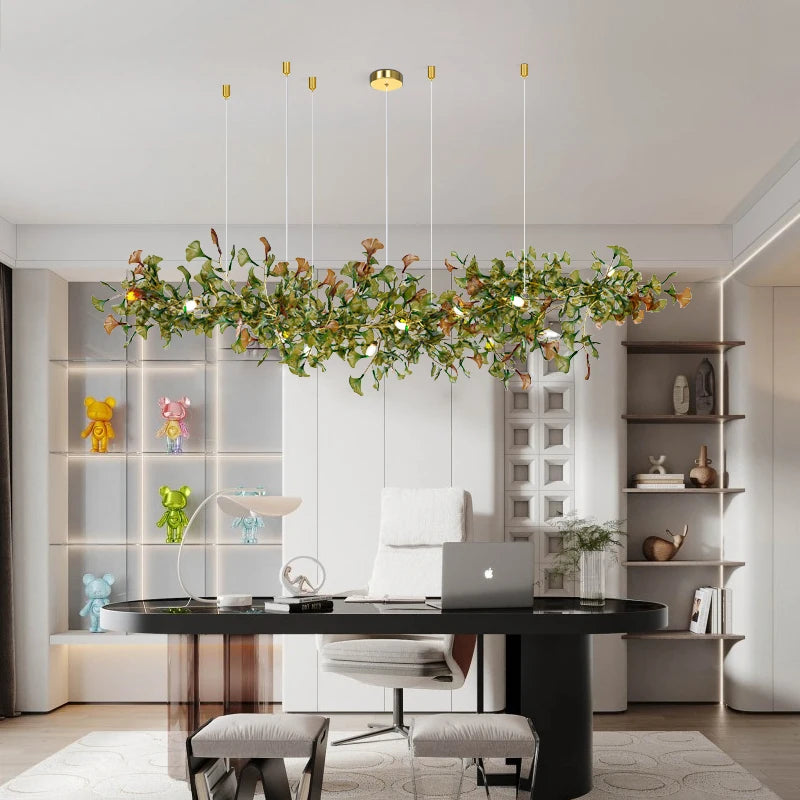Custom Modern Ginkgo Chandelier - Luxury Glass Lighting for Dining Room, Living Room & Villa Home Decor