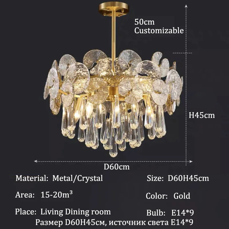 Living Room Luxury Crystal Chandelier Home Decor Items Lustre Modern Ceiling Chandeliers Lights Led Ceiling Light Chandelier
