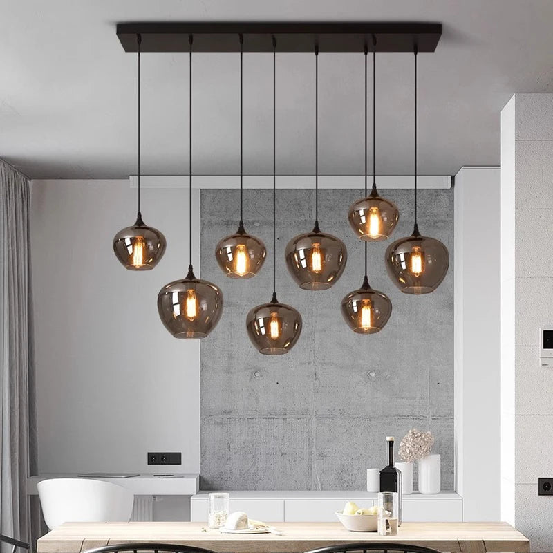 LED Pendant Light Modern High-end Restaurant Cup Transparent Glass for Living Room Chandelier Bedroom Home Decor Art Lamp Design