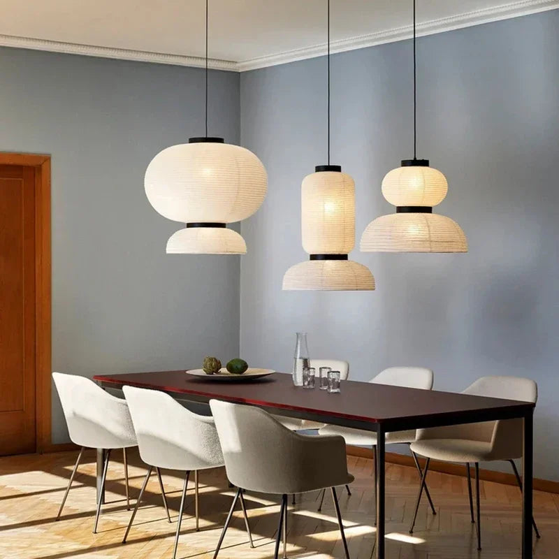 Japanese Rice Paper Wabi Sabi Hanging Pendant Lamp,nordic Suspension Luminaire Lampen Dining Living Room Island LED Home Decor