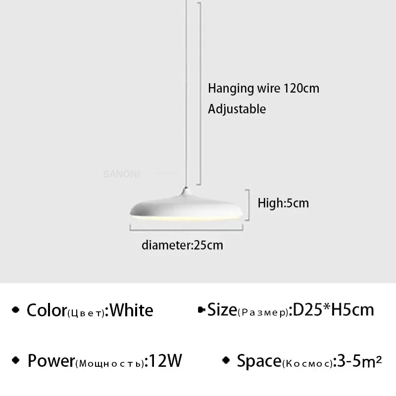 Modern Macaron UFO Led Pendant Lamp Restaurant Kitchen Hotel Table Living Room Round Indoor Chandelier Home Decor Hanging Lamp