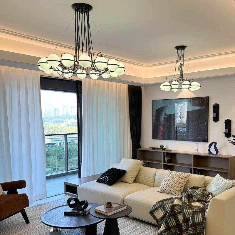 Italy Design Glass Bubble Master Bedroom LED Pendant Light Nordic Counter Lobby Villa Chandeliers Home Decor Lamp High-end Lamps