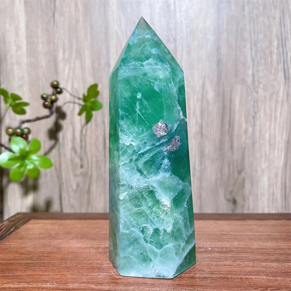 Unique Large Natural Colourful Fluorite Tower Crystal Wand Reiki Healing Mineral Stones Crafts Home Decor Christmas Gifts