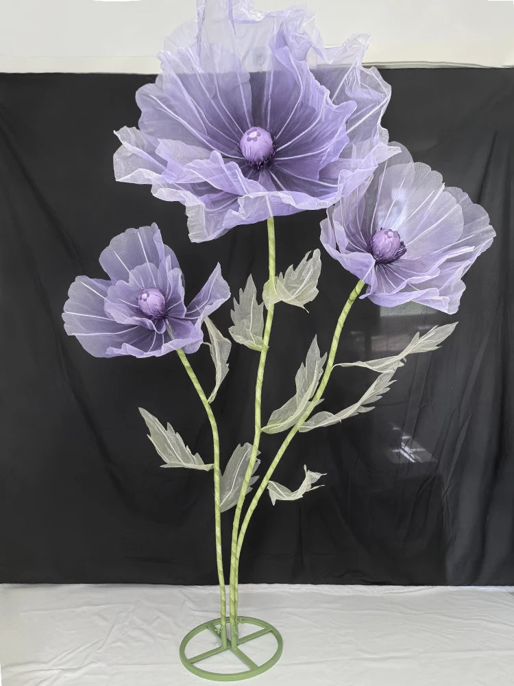 190cm Wedding Decor Props Artificial Flowers Road Lead Flower Silk Yarn Flower Poppy Window Display Garden Decoration Home Decor