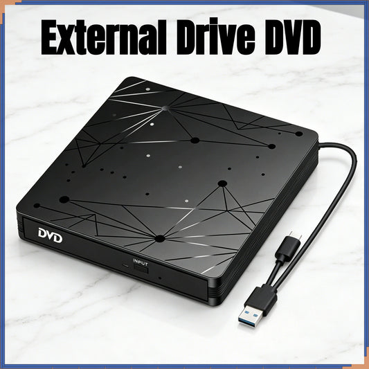 USB3.0 Type-C External 2-In-1 DVD Burner RW CD Slim Optical Drives Reader Player Writer Portable CD-ROM DVD-RW for Laptop PC