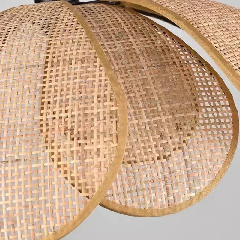 2025 Wabi Sabi Pendant Light Rattan Petal Woven Ceiling Chandelier Home Decor For Bedroom Living Room Dining Table Led Hanging L