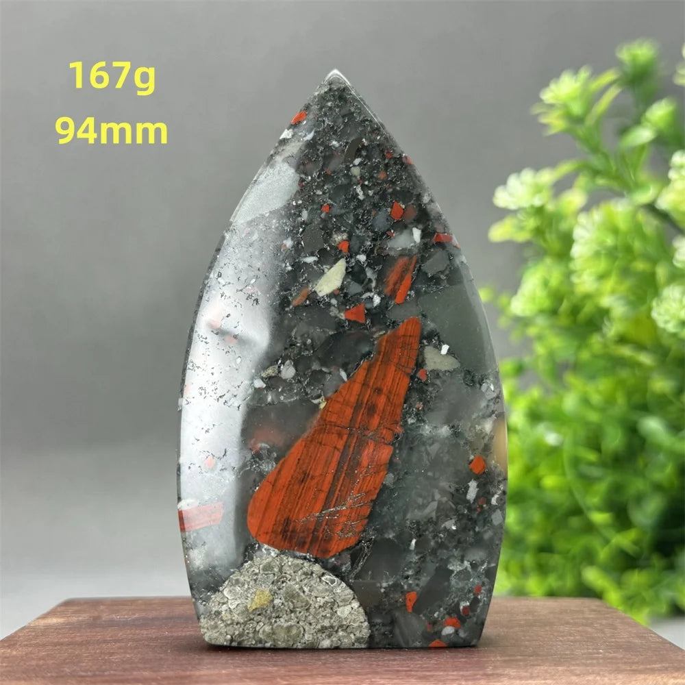 Natural Beautiful Blood Stone Free Form Torch Reiki Healing Energy Spiritual Meditation Witchcraft Exorcism Home Decor