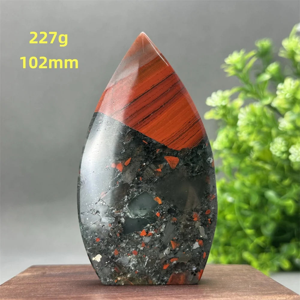 Natural Beautiful Blood Stone Free Form Torch Reiki Healing Energy Spiritual Meditation Witchcraft Exorcism Home Decor