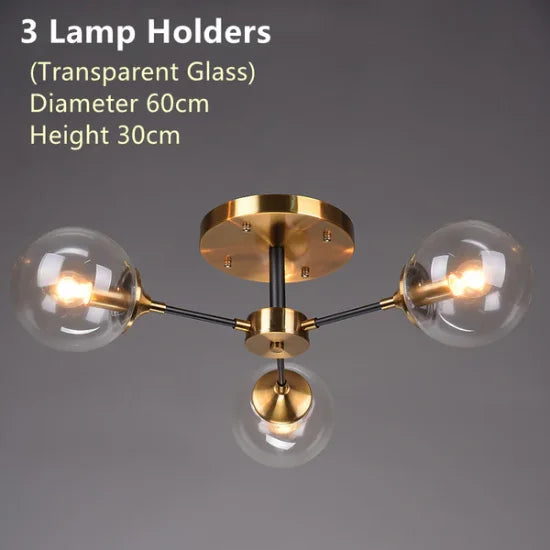 LED Ceiling Lamp Restaurant Bubble Glass Flower LED Ceiling Pendant Light Stylish Luxury Master Bedroom Ceiling Lamps Home Decor