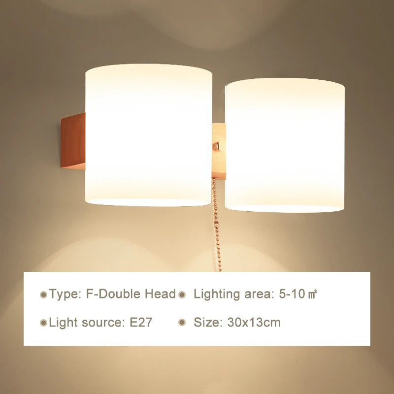 Modern LED Wall Lamps Wooden Lights Bedroom Bedside Stairs Corridor Interior Mounted Lighting Sconce Home Decor Light Fixtures