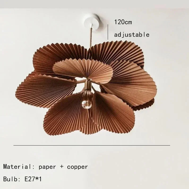 WinfordoFlower Leaf Shape Hanging Chandelier Light Paper Pendant Lamp for Restaurant Kitchen BedroomDining Room Home Decor