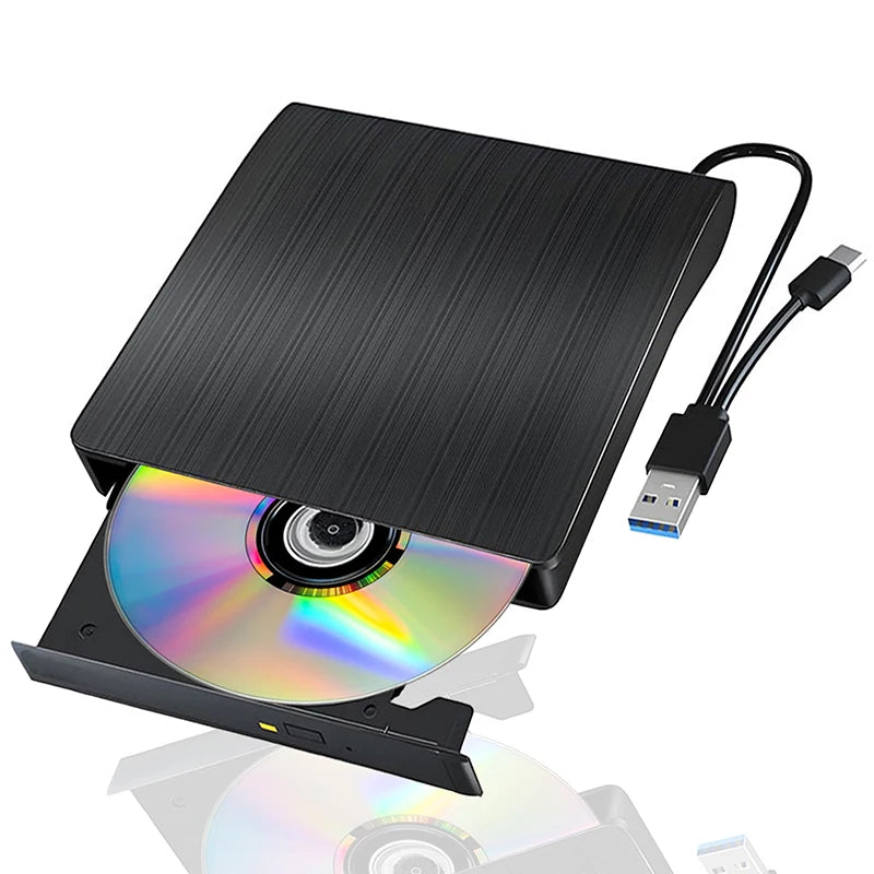 USB 3.0 USB C External CD/DVD RW Drive Read Burner Portable DVD Player Optical Drives For Laptop PC Windows 11 10 Linux MacOS
