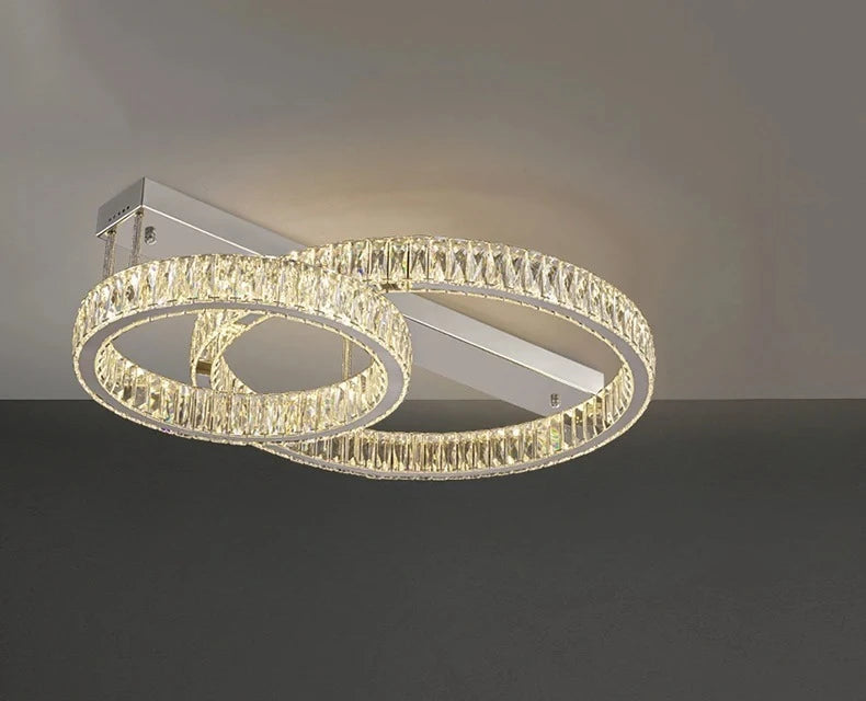Restaurant Luxury Crystal LED Ceiling Hanging Lamp High-end Living Room Villa Lobby Pendant Light Home Decor Lamp Factory Outlet