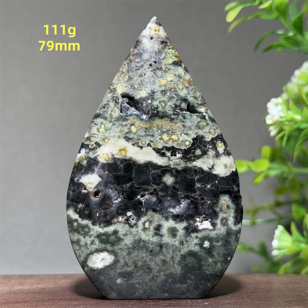 Natural Ancient Ocean Jasper Crystalline Cluster Free Form Torch Mineral Rock Spirit Energy Witchcraft Healing Home Decor Gift