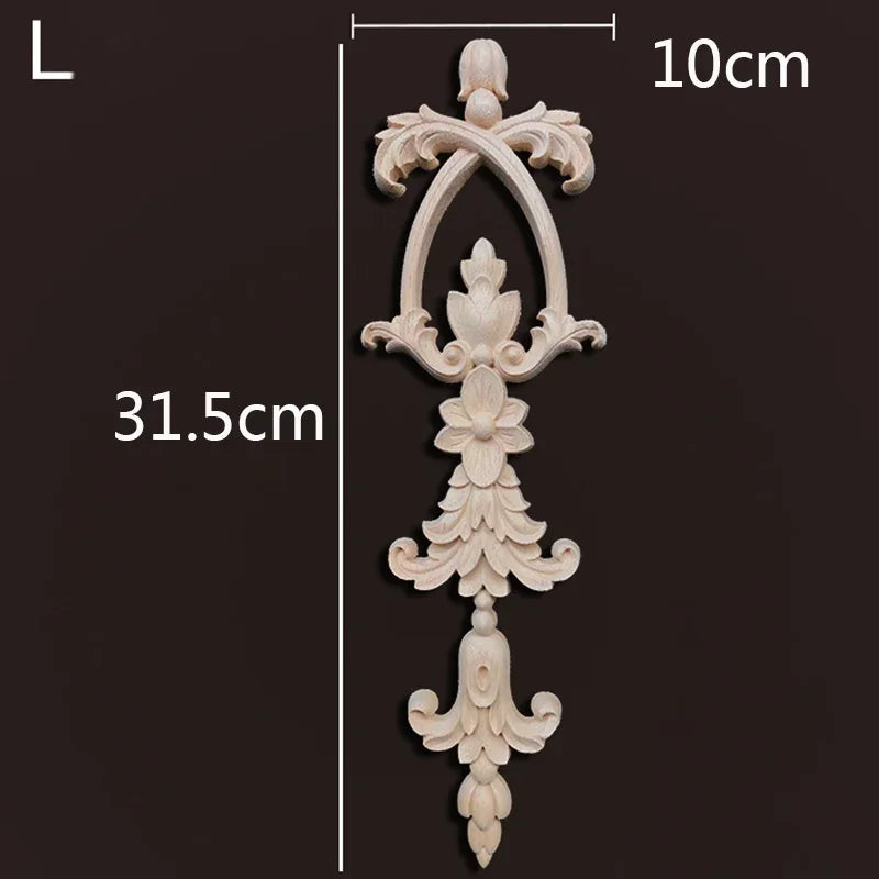 Wooden Furniture Appliques Luxury Living Room Decoration Home Decor Antique Onlays Mouldings Unique Natural Floral Wood Carved