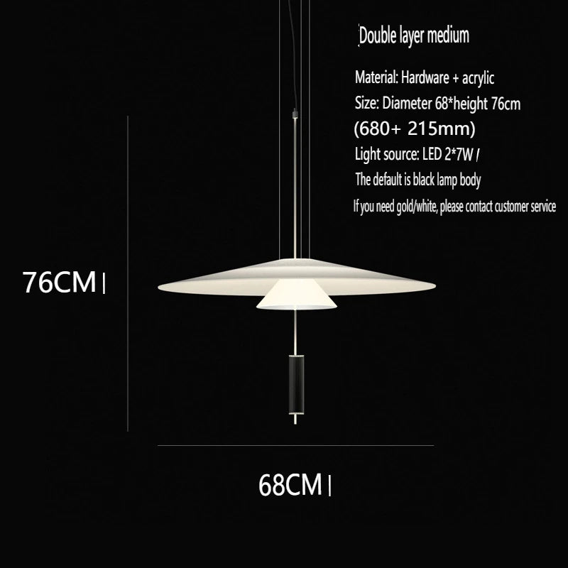 Nordic Flying Saucer LED Chandelier Personality Home Decor Hanging Lamp Dining Table Bar Living Room Artistic UFO Pendant Lamp