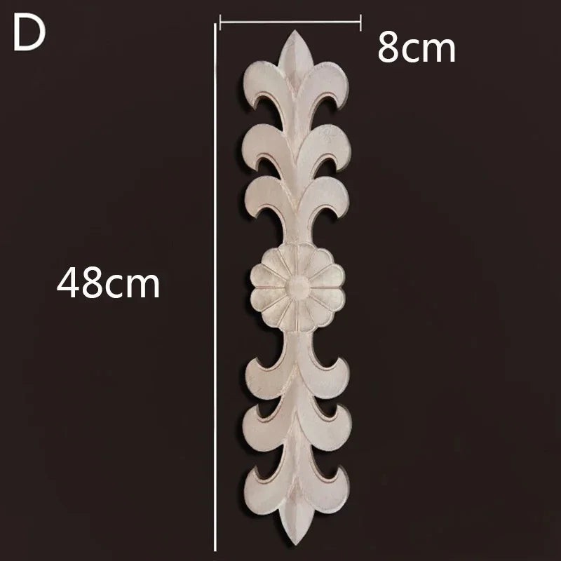 Wooden Furniture Appliques Luxury Living Room Decoration Home Decor Antique Onlays Mouldings Unique Natural Floral Wood Carved