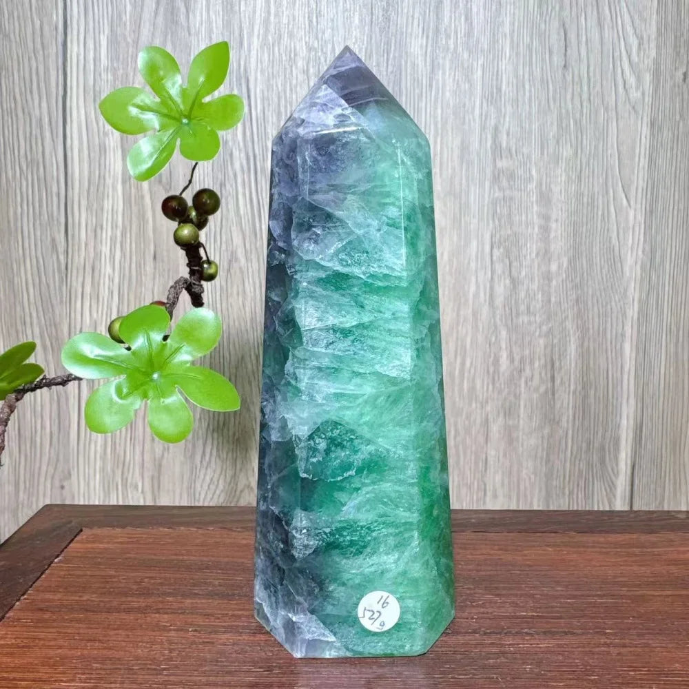 Unique Large Natural Colourful Fluorite Tower Crystal Wand Reiki Healing Mineral Stones Crafts Home Decor Christmas Gifts