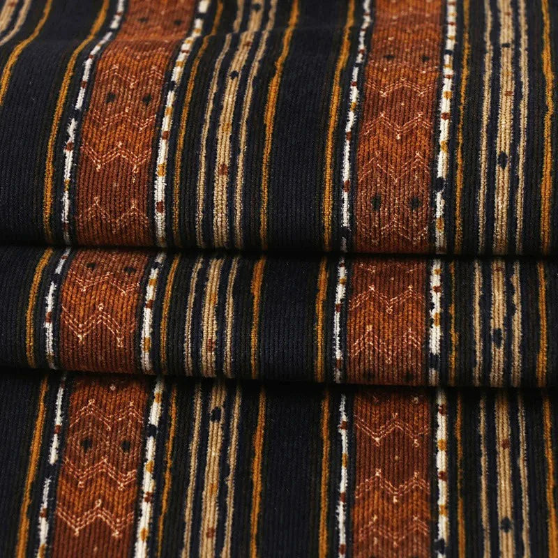 Corduroy Stripe Printed Fabric-Polyester for Women's Dresses Home Decor & DIY Quilting Fabric(by Meter)