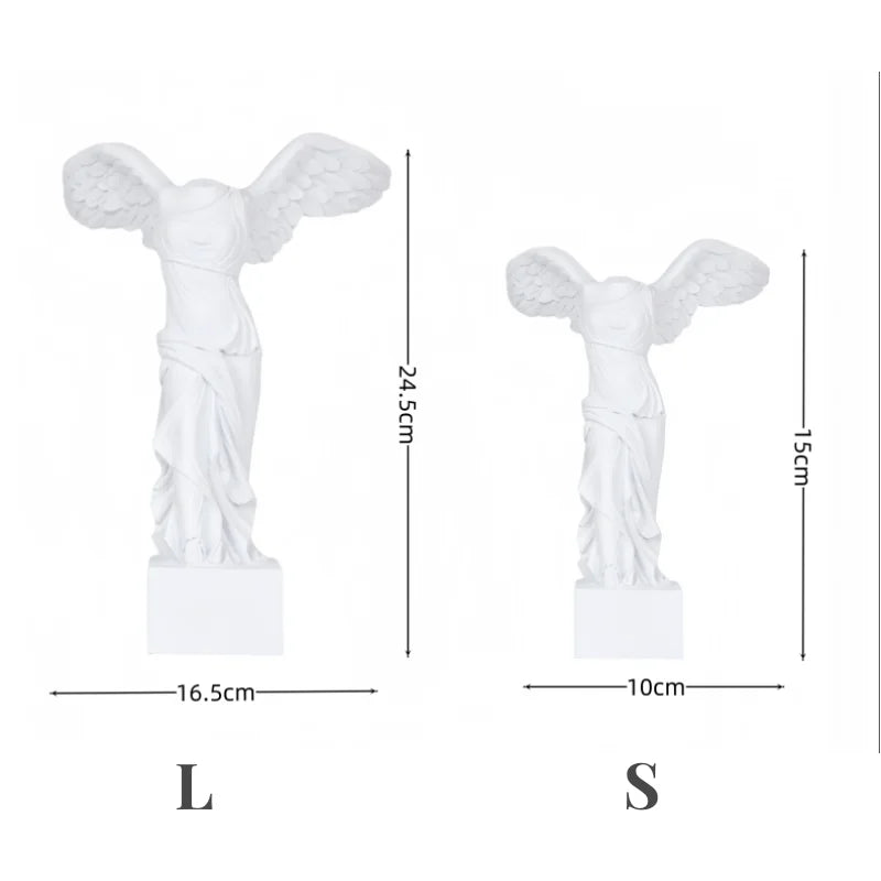 Greek Mythology Statue Goddess of Victory Victoria Figurines Winged Victory of Samothrace Resin Sculpture  Home Decor Ornament