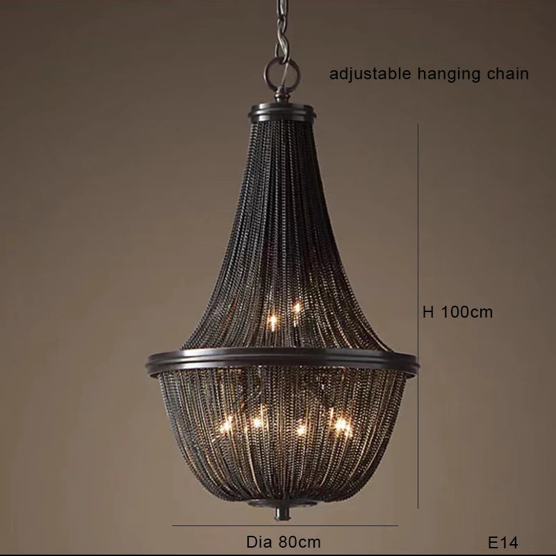 Led Black American Tassel Ceiling Chandelier 2026 Designer Home Decoration Lustres Dimmable Home Decor Lamps for Living Room