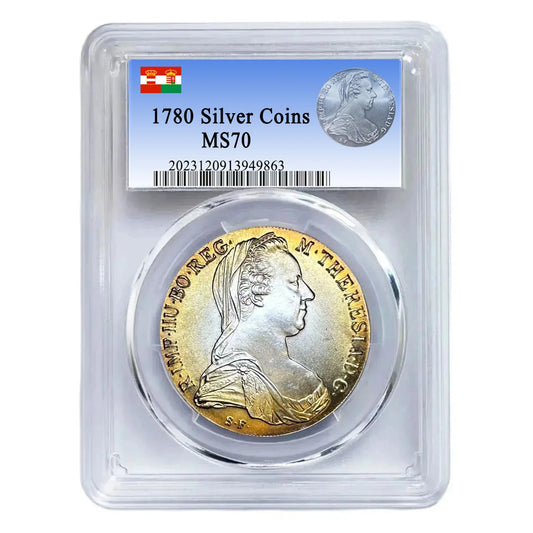 Colorful 1780 Austria Hungary Taler Coin Real Silver Coins Home Decor Collectibles Coins Commemorative Coin monedas