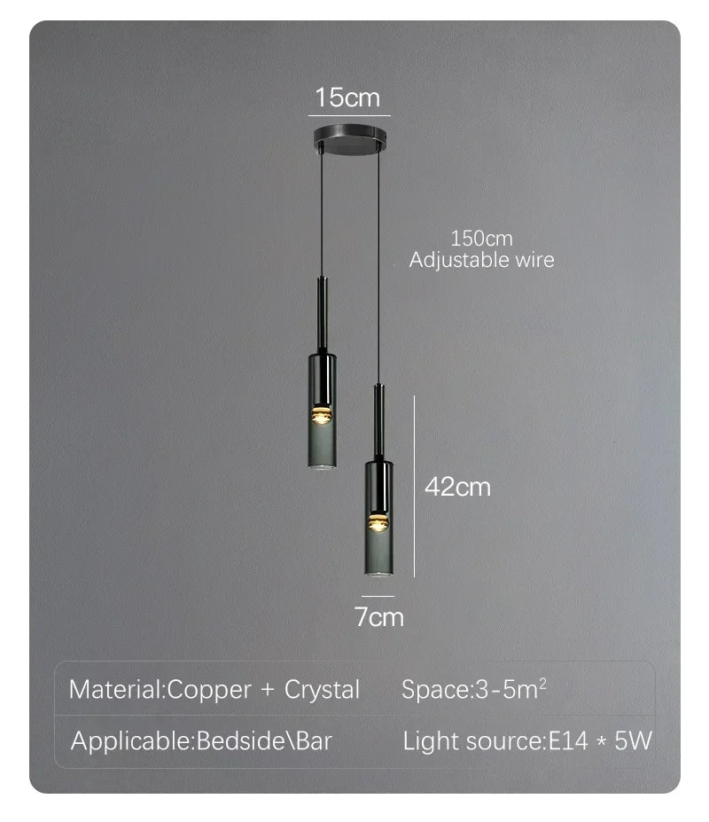 Nordic Minimalist LED Glass Chandelier Ceiling Pendant Lamp Bedroom Bedside Bar Counter Home Decor Lighting Fixtures