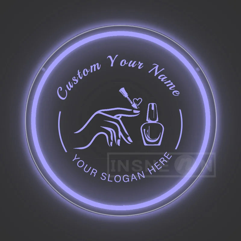 Custom LED Neon Signs Personalized Text USB Pink Night Light Switch Control Nail Salon Beauty Shop Home Decor Neon Wall Decor