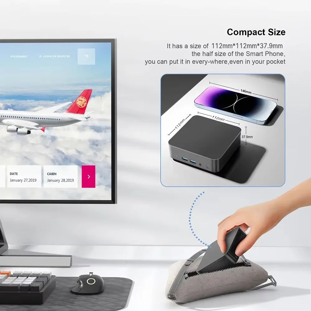 2026 Mini PC Intel N150 Portable Computer Gaming PC 16GB 32GB RAM 1TB 2TB SSD Windows 11 Pro Office Study Wifi 6 BT5.2 Gamer PC