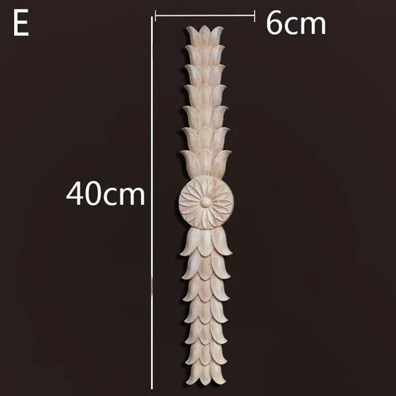 Wooden Furniture Appliques Luxury Living Room Decoration Home Decor Antique Onlays Mouldings Unique Natural Floral Wood Carved