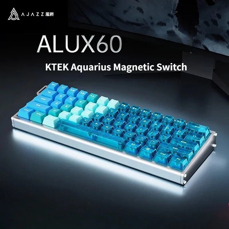 AJAZZ ALUX60 Aluminum Magnetic Mechanical Keyboard 0.125ms Latency RT 0.01mm 8K Rapid Trigger Gaming HotSwap Gamer Keyboard