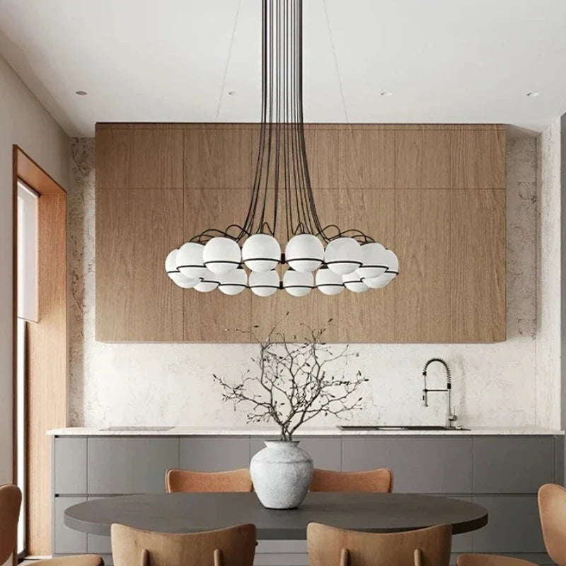 Italy Design Glass Bubble Master Bedroom LED Pendant Light Nordic Counter Lobby Villa Chandeliers Home Decor Lamp High-end Lamps