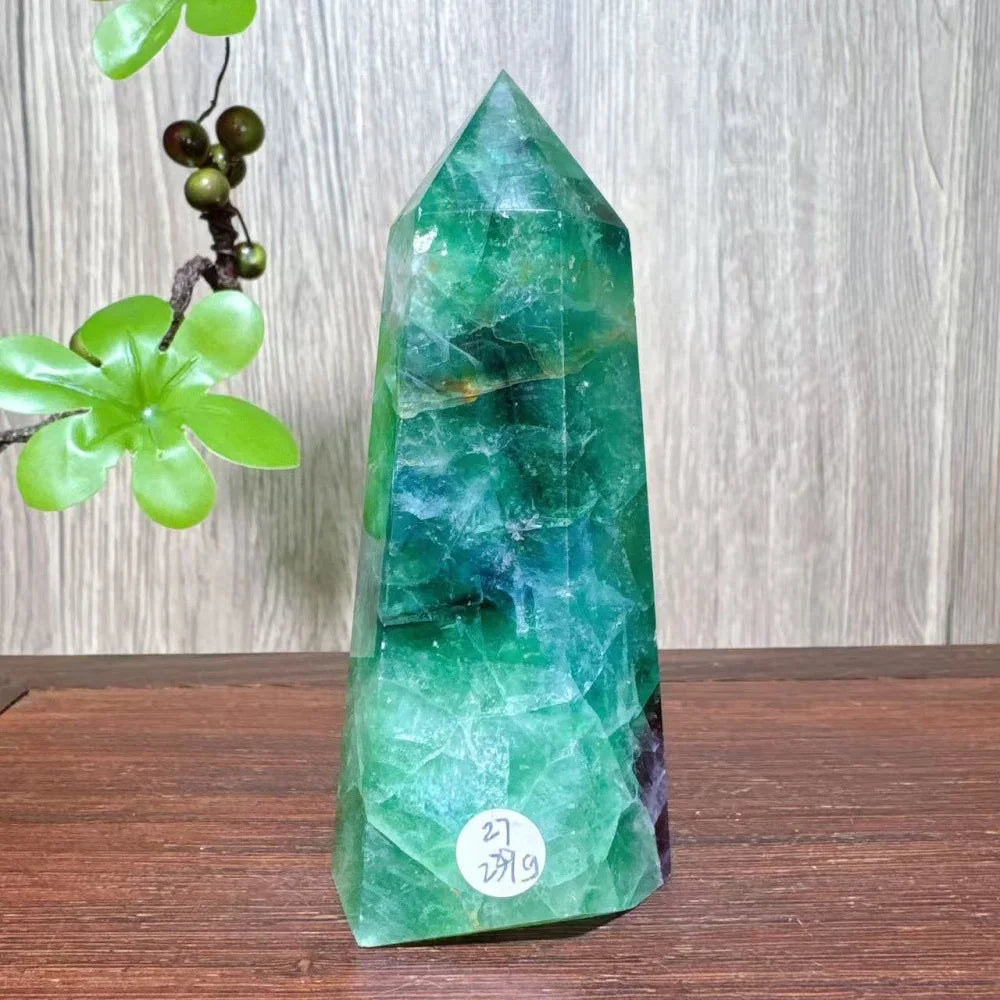 Unique Large Natural Colourful Fluorite Tower Crystal Wand Reiki Healing Mineral Stones Crafts Home Decor Christmas Gifts