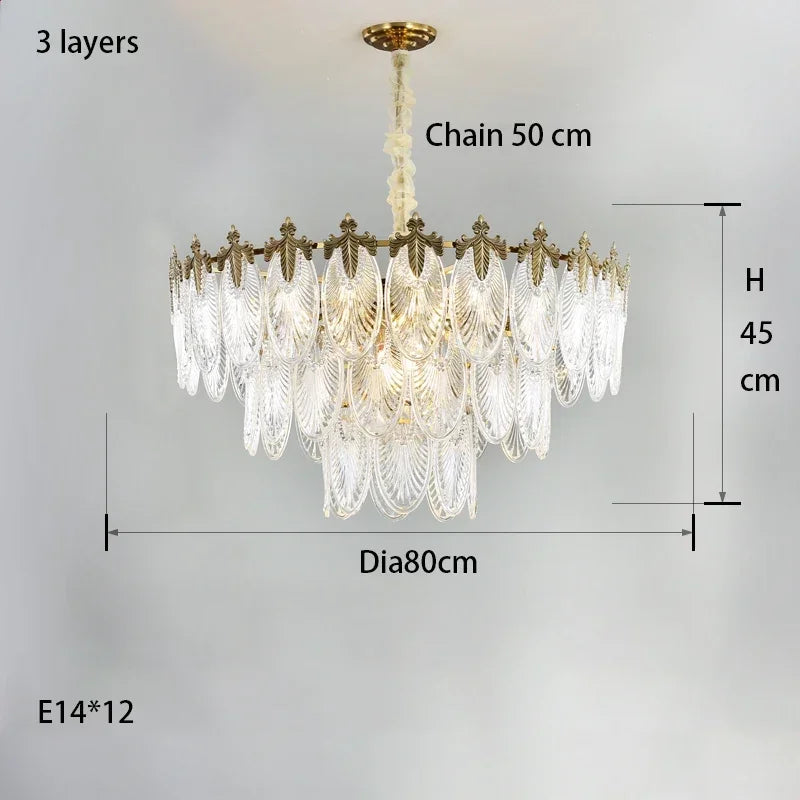 Modern Leaves Glass Ceiling Hanging Chandeliers Led Round Pendant Lights For Living Dining Room Bedroom Lamps Home Decor Lustre